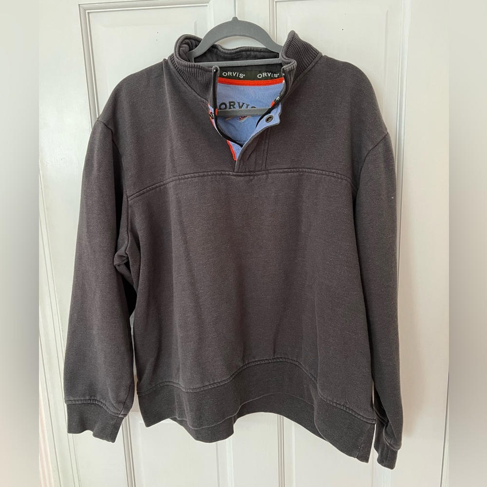 Orvis Signature 1/4 Zip Pullover Sweatshirt Mens Xtra Large Gray Sweatshirt